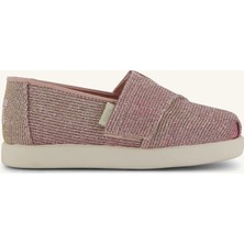 Kız Çocuk Espadril 1002319 Toms Alpargata Classic Pale Rose Glitter Corduroy