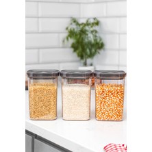 Porsima 101 3lü Sızdırmaz  Yiyecek Erzak Saklama Kabı Seti - 1100ML Şeffaf