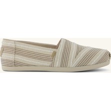 Kadın Espadril 10023037 Toms Alpargata Classıc Natural Metallic Stripe