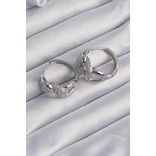 Youday Accessories Pirinç Gümüş Renk Zirkon Taşlı Samanyolu Küpe
