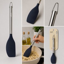 Palu Silikon Servis Spatulası Paslanmaz Çelik Saplı Yapışmaz Tava Uyumlu
