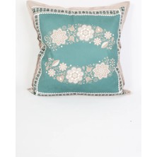 Ness Home Desenli Beyaz Süet Yastık /kırlent Kılıfı Fermuarlı 48X48 cm