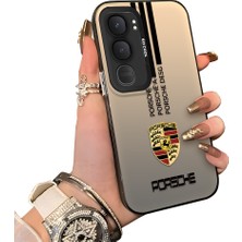 HONTINGA Vivo Y31 5g ile Uyumlu Kılıfı Silikon Kenar Sert Arka Düşüme Önleyici Basitlik Anti Düşme Kamera Korumali Porsche Desen Telefon Kılıfı Kadın ve Erkek Için Uygundur K1-0607