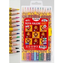 Artlantis 12 Li Kuru Boya Kalemi Plastik Kutu 1 Paket Fatih Taraftar Sarı Kırmızı 12 Renk Kuruboya Tam Boy Renkli Kalem Aslan