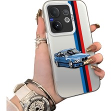 HONTINGA Vivo V60 5g ile Uyumlu Kılıfı Silikon Kenar Sert Arka Düşüme Önleyici Basitlik Anti Düşme Kamera Korumali Bmw Desen Telefon Kılıfı Kadın ve Erkek Için Uygundur K1-0590