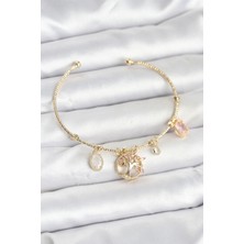 Youday Accessories Hayat Ağacı Charmlı Gold Renk Pirinç Kadın Bileklik