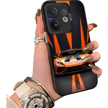 HONTINGA Vivo V60 5g ile Uyumlu Kılıfı Silikon Kenar Sert Arka Düşüme Önleyici Basitlik Anti Düşme Kamera Korumali Lamborghini Desen Telefon Kılıfı Kadın ve Erkek Için Uygundur K1-0613