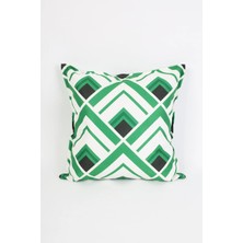 Ness Home Desenli Beyaz Süet Yastık /kırlent Kılıfı Fermuarlı 48X48 cm