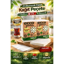 Bezos Ecco Green Kağıt Peçete 100’LÜ 2 Adet 23X25 cm Ekonomik Paket