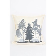Ness Home Desenli Beyaz Süet Yastık /kırlent Kılıfı Fermuarlı 48X48 cm