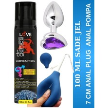 Aşkın Deposu Deromeya Health - Süper Kaydırıcı Jel+ Kalpli Anal Plug 7 cm +Anal Temizlik Pompa Süper Set 100 ml Jel Avantajlı Paket