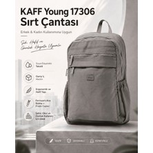 Young 17306 Gri Laptop Bölmeli Çok Cepli Fonksiyonel Kadın Sırt Çantası