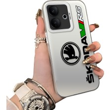 HONTINGA Vivo V60 Lite 5g ile Uyumlu Kılıfı Silikon Kenar Sert Arka Düşüme Önleyici Basitlik Anti Düşme Kamera Korumali Skoda Desen Telefon Kılıfı Kadın ve Erkek Için Uygundur K1-0609