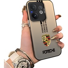HONTINGA Vivo V60 5g ile Uyumlu Kılıfı Silikon Kenar Sert Arka Düşüme Önleyici Basitlik Anti Düşme Kamera Korumali Porsche Desen Telefon Kılıfı Kadın ve Erkek Için Uygundur K1-0607