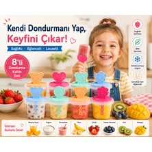 DİYA3 8 Li Meybuz ve Dondurma Kalıbı Bpa’sız Ev Tipi Popsicle Seti