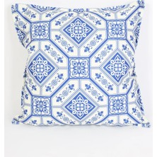 Ness Home Desenli Beyaz Süet Yastık /kırlent Kılıfı Fermuarlı 48X48 cm