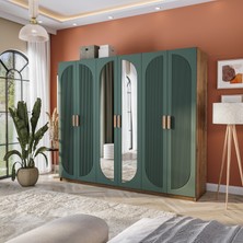 Velmo Barrel 6 Kapaklı Gardırop (Yeşil)
