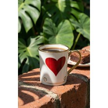 Acar Heart Porselen Kupa Kırmızı - 250 ml