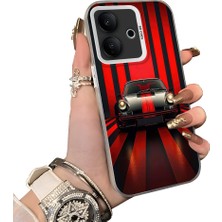 HONTINGA Vivo V60 Lite 5g ile Uyumlu Kılıfı Silikon Kenar Sert Arka Düşüme Önleyici Basitlik Anti Düşme Kamera Korumali Klasik Araba Desen Telefon Kılıfı Kadın ve Erkek Için Uygundur K1-0612
