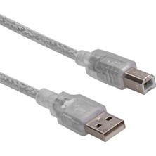Zeyar Teknoloji 5 Metre Şeffaf Kaplamalı USB 2.0 Yazıcı ve Tarayıcı Kablosu - Tüm Markalarla Uyumlu (Tip A - Tip B)
