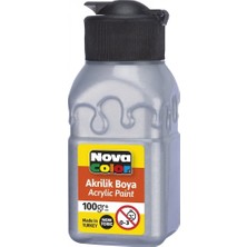 Nova Color Akrilik Boya 100 ml Gümüş Renk Tüplü Özellikli Sanatsal Malzeme