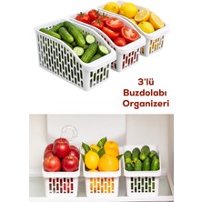 Porsima Org-20 3 Lü Çok Amaçlı Buzdolabı Içi Düzenleyici Sebze Meyve Organizer Sepet