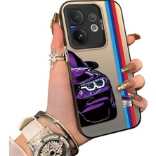 HONTINGA Vivo V60 5g ile Uyumlu Kılıfı Silikon Kenar Sert Arka Düşüme Önleyici Basitlik Anti Düşme Kamera Korumali Bmw Desen Telefon Kılıfı Kadın ve Erkek Için Uygundur K1-0588