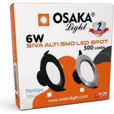 Osaka 6W Sıva Altı Siyah Kasa 6500K Beyaz Işık 500 Lümen 10 Adet