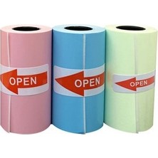 ESF A6 Kendinden Yapışkanlı Mini Renkli Termal Kağıt Etiket Rulo 3'lü 5.7 x 3.0 cm Boyut