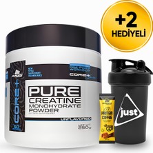 Mustang Nutrition Core+ Pure Creatine Monohydrate Powder 250 Gr 50 Servis + Shaker + Protein Kahve Hediyeli.
