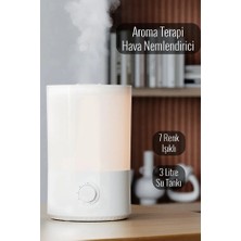 The Wlue 3 Litre Ultrasonik Oda Hava Nemlendirici | 7 Renk Ledli Aromaterapi Buhar Makinesi Aroma Difüzör