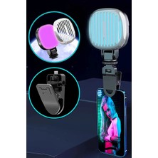 The Wlue Şarjlı Rgb LED Selfie Video Kamera Işığı / Filtreli Tripod Uyumlu ve Mandallı 3000-9000 Kelvin