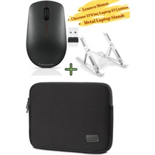 Lenovo Mouse 400, Classone 15.6 Inç Su Geçirmez Laptop Çantası, Metal Laptop ve Tablet Standı Ayarlı