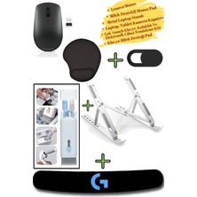 Lenovo Mouse Kablosuz GY50R91293, Kamera Kapatıcı, Laptop Standı, Bilek Destekli Mousepad,