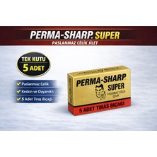 Erdo Ticaret Perma-Sharp Super Paslanmaz Çelik Tıraş Bıçağı 5’li 1 Kutu