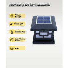 AC Aydınlatma 10W Dekoratif Solar Bahçe Aydınlatması 2 Renk Işık Kumandalı IP67 Güneş Enerjili Set Üstü Armatür