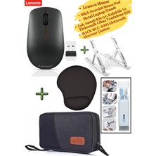 Lenovo Mouse 400, Mousepad, Mack Elektronik Aksesuar Çantası, Metal Laptop Standı, Temizleme Kiti