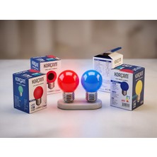 Korçam 1.5W Kırmızı,mavi Renkli LED Gece Lambası E27 Duy - 90 Lümen Enerji Tasarruflu Dekoratif Ampul