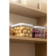 Erdo Ticaret 2'li 12 Lt Multibox Beyaz Kayar Kapaklı Saklama Kabı & Erzak Kabı & Patates Soğan Kovası