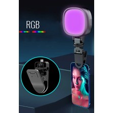 The Wlue Şarjlı Rgb LED Selfie Video Kamera Işığı Tripod Uyumlu ve Mandallı 3000-9000 Kelvin Dimmer Ayarlı