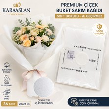 Mutkin Premium Çiçek Buket Sarım Kağıdı İç Astar Beyaz Su Geçirmez Milk Cotton Dokulu 28x28 cm 36 Adet