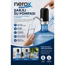 Erdo Ticaret Nerox Şarjlı Su Pompası NRX-0855 USB Şarjlı Damacana Su Pompası Otomatik Su Sebili Aparatı