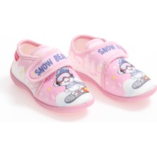 Gezer Kız Bebe Panduf Ayakkabı PVC Malzemeden Pembe Renkli Cırtlı Desenli Kışlık