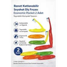Erdo Ticaret Banat Katlanabilir Seyahat Diş Fırçası Economic Pocket 2 Adet Taşınabilir Kompakt Tasarım