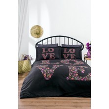Özdilek Love Bouquet Siyah Tek Kişilik Nevresim Takımı