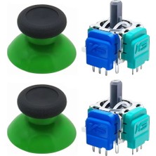 Pop Konsol Xbox One Motor Manyetik Analog 2+2 Set Yeşil Topuz Hall Sensör Joystick Yedek Parça