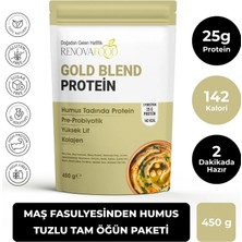 RENOVAFOOD Gold Blend Tuzlu Protein Kolajen & Pre-Probiyotik Yüksek Lifli Öğün Paketi Humus 450g