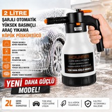 Polham Yeni Nesil 2 Litre Şarjlı Otomatik Basınçlı Araç Yıkama Köpük Püskürtücü, Araç, Jant, Bahçe Yıkama Pompası