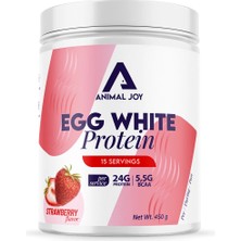 Animal Joy Çilek Aromalı Egg White Protein Tozu 450 gr 15 Servis Türkiye Menşeli