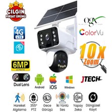 Jtech O-kam 3915 4G 6MP Dual Lens Güneş Panelli Solar Sirenli Güvenlik Kamerası